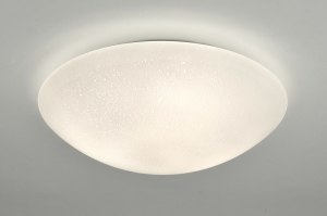 plafondlamp 88469 landelijk modern klassiek eigentijds klassiek glas wit opaalglas wit rond