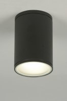 plafondlamp 88526 design modern aluminium metaal zwart mat antraciet donkergrijs rond